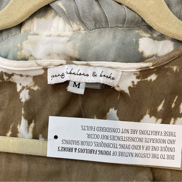 New Young Fabulous And Broke YFB Wrap Long Sleeves V Neck Maxi Dress M - Picture 6 of 9